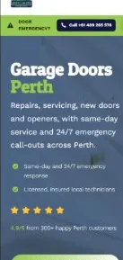 easy-glide-garage-doors-mobile-1 Easy Glide Garage Doors website homepage on mobile