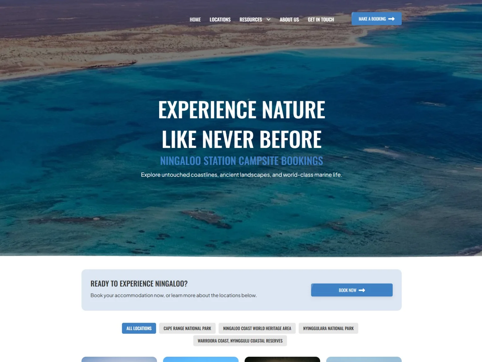 ningaloo-station-hero Ningaloo Station website homepage on desktop