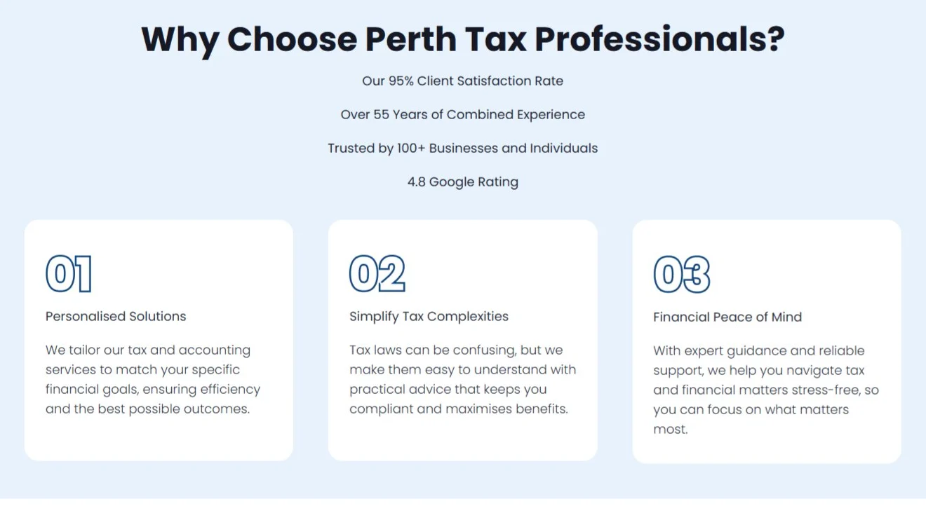 perth-tax-pro-showcase Why choose Perth Tax Professionals section