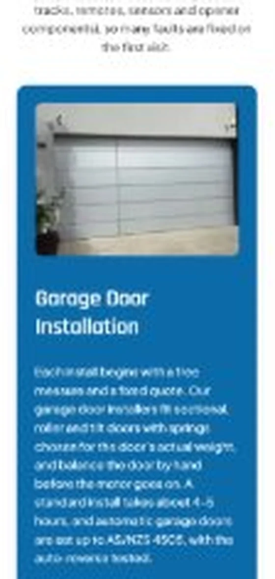 Slide and Glide garage door installation on mobile